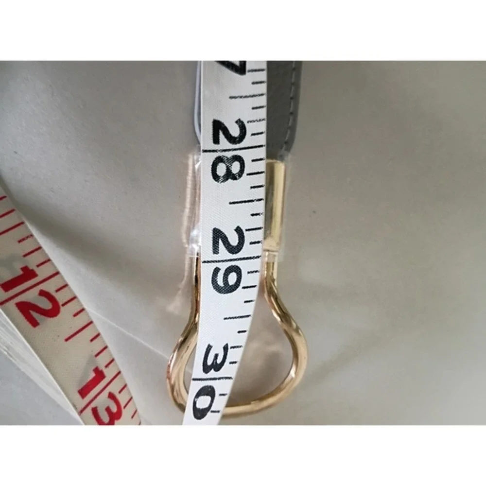 Womens Grey Elastic‎ Waist Cinch Belt Gold Interlocking Infinity Buckle 29 Inch